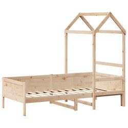Lit de jour avec toit sans matelas 80x200 cm bois massif 