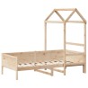 Lit de jour avec toit sans matelas 80x200 cm bois massif 