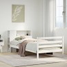 Lit bibliothèque sans matelas blanc 90x190cm bois de pin massif 