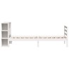 Lit bibliothèque sans matelas blanc 90x190cm bois de pin massif 