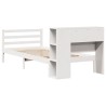 Lit bibliothèque sans matelas blanc 90x190cm bois de pin massif 