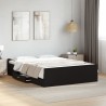 Cadre de lit avec tiroirs sans matelas noir 140x190 cm 