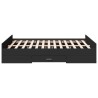 Cadre de lit avec tiroirs sans matelas noir 140x190 cm 