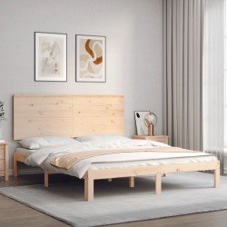 Cadre de lit sans matelas bois de pin massif 