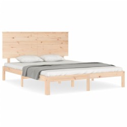 Cadre de lit sans matelas bois de pin massif 