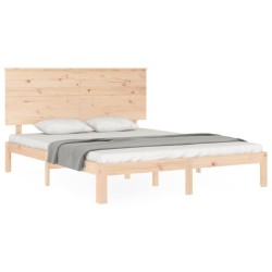 Cadre de lit sans matelas bois de pin massif 