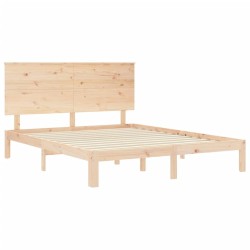 Cadre de lit sans matelas bois de pin massif 