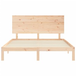 Cadre de lit sans matelas bois de pin massif 