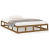 Cadre de lit sans matelas marron miel 120x200 cm bois massif 