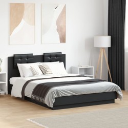 Cadre de lit sans matelas noir 135x190 cm 