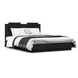 Cadre de lit sans matelas noir 135x190 cm 