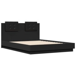 Cadre de lit sans matelas noir 135x190 cm 