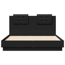Cadre de lit sans matelas noir 135x190 cm 