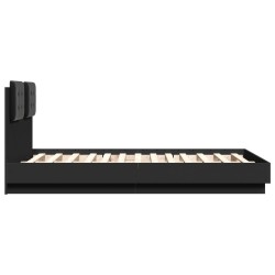 Cadre de lit sans matelas noir 135x190 cm 