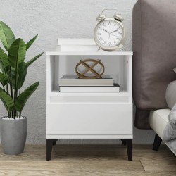 Table de chevet Blanc brillant 40x35x50 cm 
