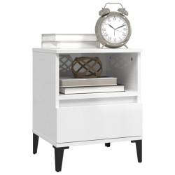 Table de chevet Blanc brillant 40x35x50 cm 