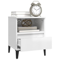 Table de chevet Blanc brillant 40x35x50 cm 