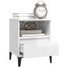 Table de chevet Blanc brillant 40x35x50 cm 