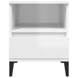 Table de chevet Blanc brillant 40x35x50 cm 