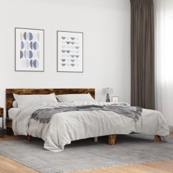 Cadre de lit sans matelas chêne fumé 180x200 cm 