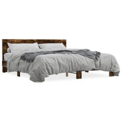 Cadre de lit sans matelas chêne fumé 180x200 cm 
