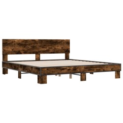 Cadre de lit sans matelas chêne fumé 180x200 cm 
