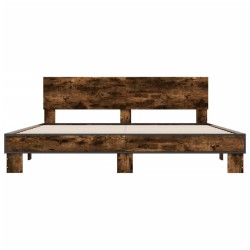 Cadre de lit sans matelas chêne fumé 180x200 cm 