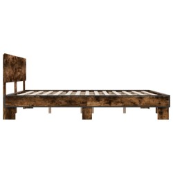 Cadre de lit sans matelas chêne fumé 180x200 cm 