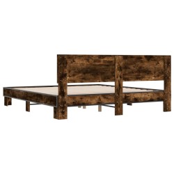 Cadre de lit sans matelas chêne fumé 180x200 cm 