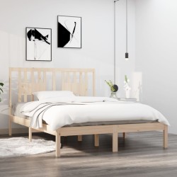 Cadre de lit sans matelas bois massif 140x190 cm 