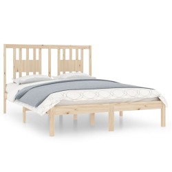Cadre de lit sans matelas bois massif 140x190 cm 