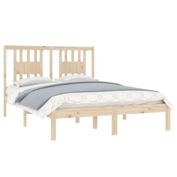 Cadre de lit sans matelas bois massif 140x190 cm 
