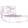 Cadre de lit sans matelas bois massif 140x190 cm 