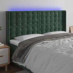 Tête de lit à LED Vert foncé 163x16x118/128 cm Velours 