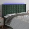 Tête de lit à LED Vert foncé 163x16x118/128 cm Velours 