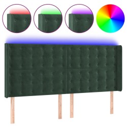Tête de lit à LED Vert foncé 163x16x118/128 cm Velours 