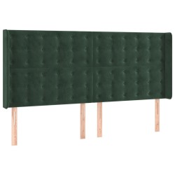 Tête de lit à LED Vert foncé 163x16x118/128 cm Velours 