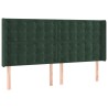Tête de lit à LED Vert foncé 163x16x118/128 cm Velours 