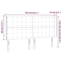 Tête de lit à LED Vert foncé 163x16x118/128 cm Velours 