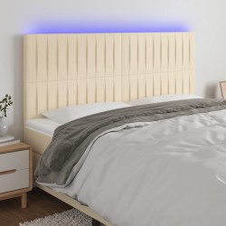 Tête de lit à LED Crème 200x5x118/128 cm Tissu 