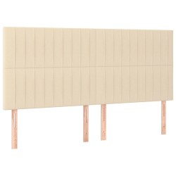 Tête de lit à LED Crème 200x5x118/128 cm Tissu 