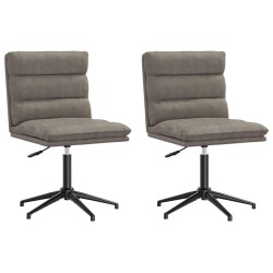 Chaises à manger lot de 2 gris similicuir 