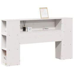 Tête de lit avec rangement blanc 120 cm bois massif de pin 