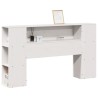 Tête de lit avec rangement blanc 120 cm bois massif de pin 