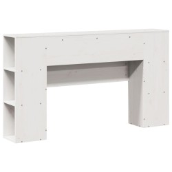 Tête de lit avec rangement blanc 120 cm bois massif de pin 