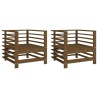 Chaises de jardin lot de 2 marron miel bois massif de pin 