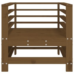 Chaises de jardin lot de 2 marron miel bois massif de pin 