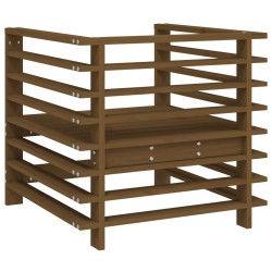 Chaises de jardin lot de 2 marron miel bois massif de pin 