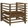 Chaises de jardin lot de 2 marron miel bois massif de pin 