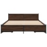 Cadre de lit avec tiroirs sans matelas chêne marron 120x200 cm 